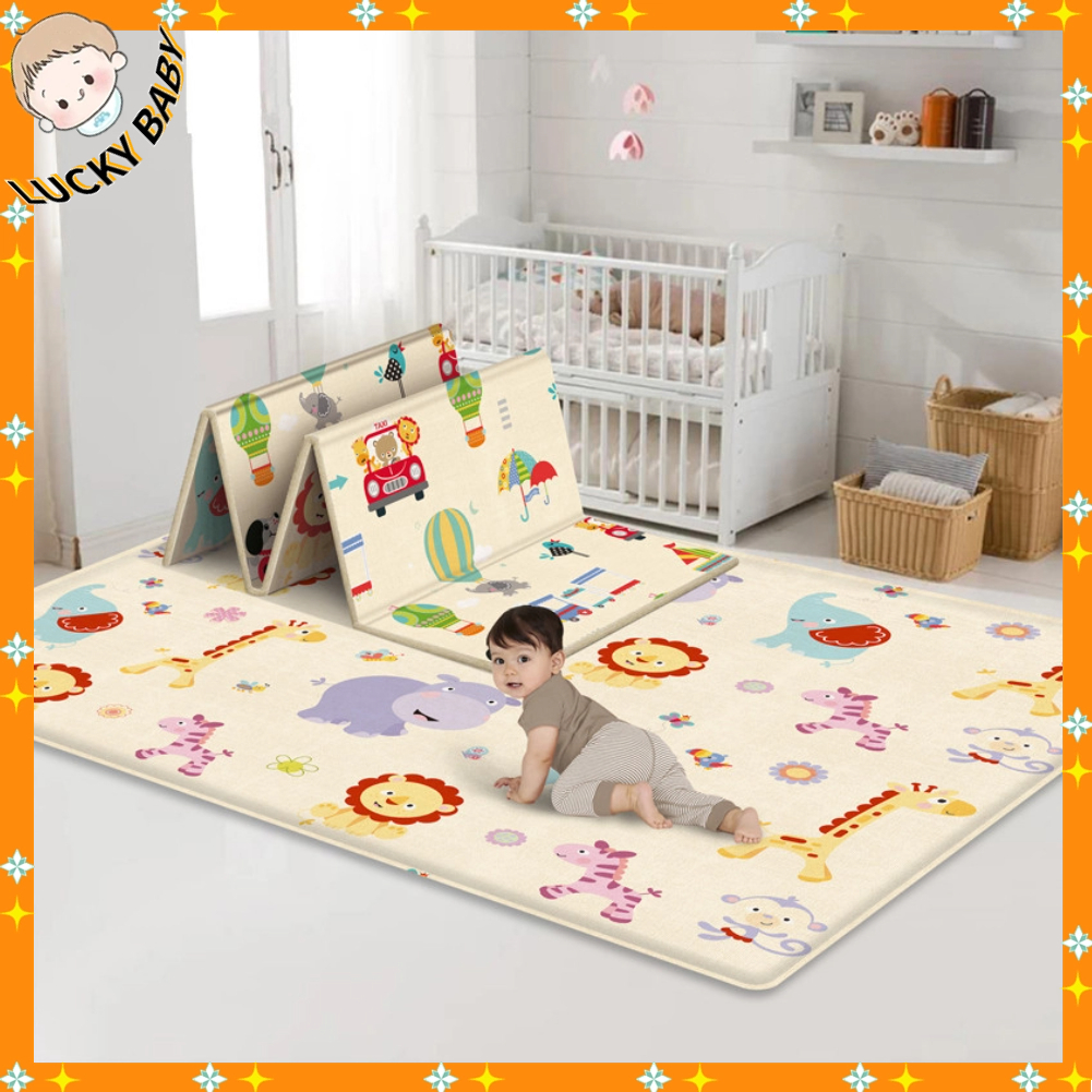 Thảm trải sàn xốp - Thảm Tập Bò Có Thể Gập Lại Cho Bé Chơi Chống Thấm Nước Không Mùi Bụi Bẩn Hoạt Động Lớn - HILUCKYBABY