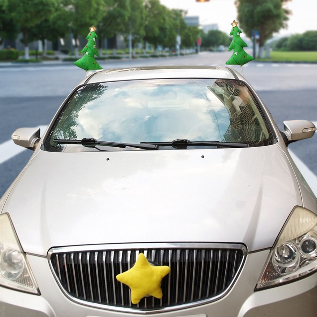 Bộ trang trí nóc xe hơi Giáng sinh Bộ trang trí nai sừng tấm Giáng sinh trang trí cửa sổ xe tuần lộc cho ô tô, xe tải, SUV