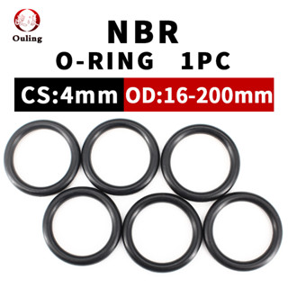 Ouling CS 4mm Cao su Nitrile Đen NBR 60 Độ dày OD 16-200mm Vòng đệm Vòng đệm Cao su chống nước Vòng chữ O Chống dầu Rung Giảm xóc Chống mài mòn