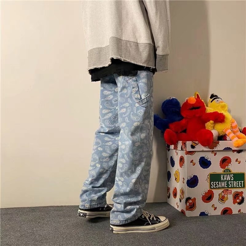 Quần denim Ống Rộng Đa Năng Thoải Mái Thời Trang Cho Nam