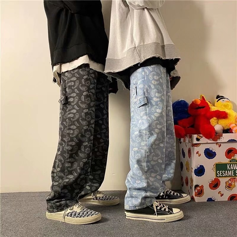 Quần denim Ống Rộng Đa Năng Thoải Mái Thời Trang Cho Nam