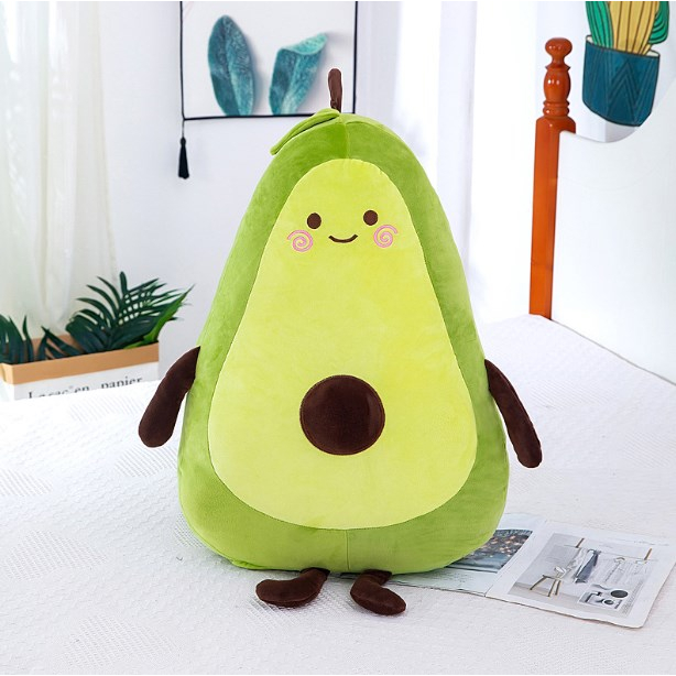 MENG NI Gối Ngủ Nhồi Bông Hình Quả Bơ Hoạt Hình Đáng Yêu