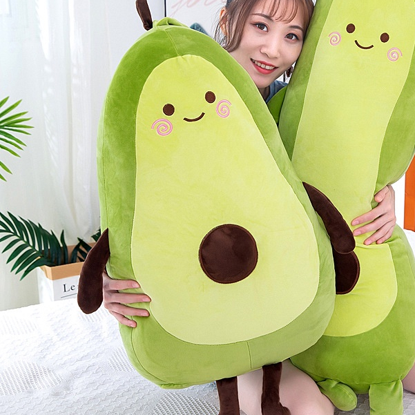 MENG NI Gối Ngủ Nhồi Bông Hình Quả Bơ Hoạt Hình Đáng Yêu