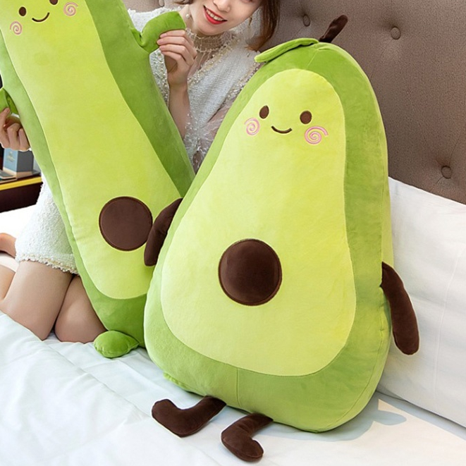 MENG NI Gối Ngủ Nhồi Bông Hình Quả Bơ Hoạt Hình Đáng Yêu
