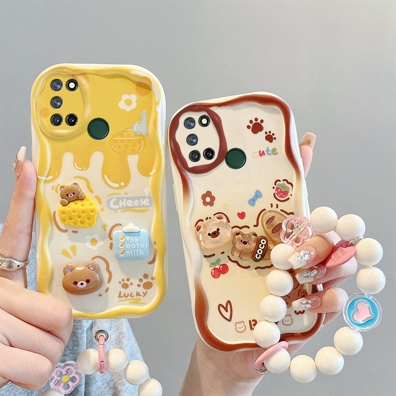 Phù Hợp Ốp Điện Thoại Dẻo Họa Tiết Hoạt Hình Dễ Thương Chống Sốc Kèm Dây Đeo Cho realme 7i c17 ốp lưng