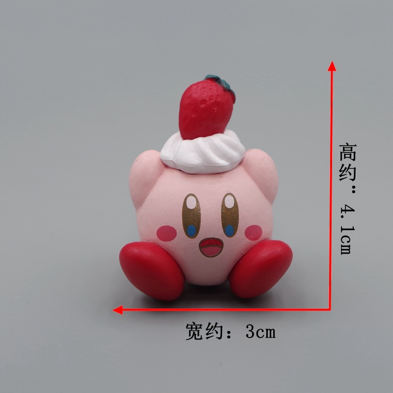 NINTENDO 1 Mô Hình Nhân Vật game kirby Và Dâu Tây mini Bằng pvc Dễ Thương Trang Trí Bánh Kem