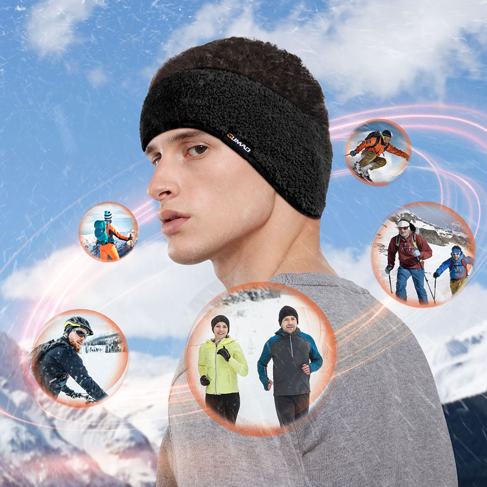 GUMAO Băng đô thể thao mùa đông Băng đô tóc Bandana Tập yoga ngoài trời Chạy Sweatband