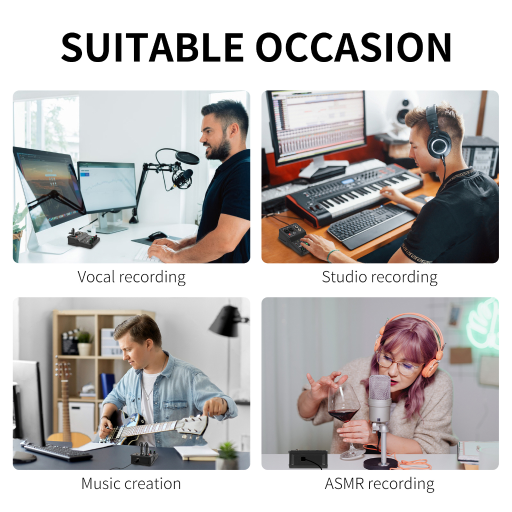 Thẻ Ghi Âm 2 Kênh xtuga q-12 mini usb Âm Thanh Nổi / mono Cho Đàn guitar Điện / studio