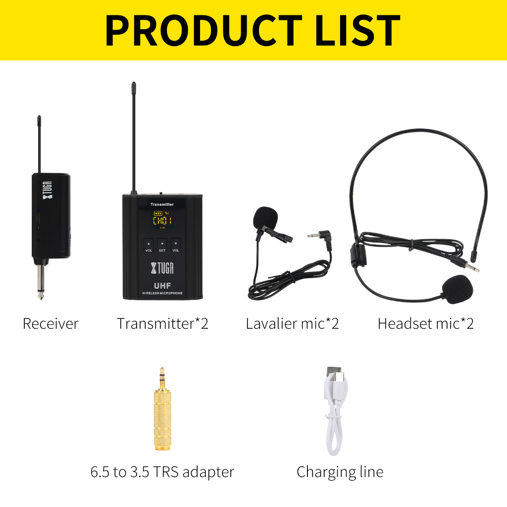 Xtuga Micro Không Dây u202 uhf mini Truyền Tín Hiệu Có Thể Sạc Lại Cho Giáo Viên / Phát Trình / Phỏng vlog