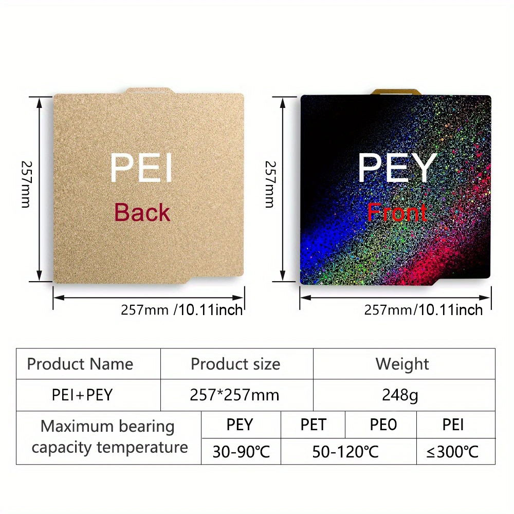 Mới Tấm Thép pei Đầy Màu Sắc 257 X 257Mm Có Từ Tính Cho bambu lab p1p x1