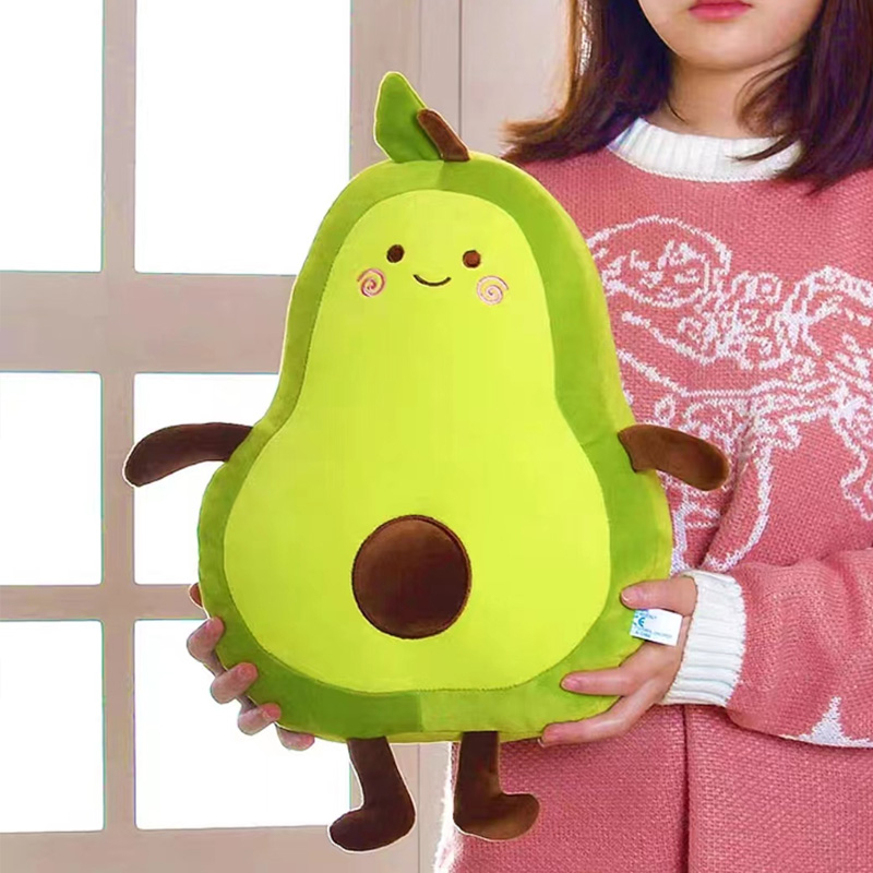 MENG NI Gối Ngủ Nhồi Bông Hình Quả Bơ Hoạt Hình Đáng Yêu