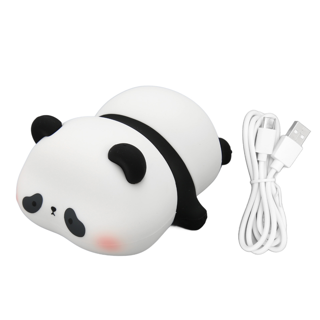 Đèn ngủ dễ thương hình gấu trúc usb sạc 1200mah mềm dẻo silicon mầm non cho trẻ tập đi em Beking A.