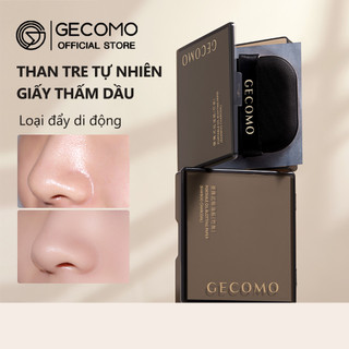 Gecomo Giấy Thấm Dầu Than Tre Hoạt Tính Kèm Gương Trang Điểm Lâu Trôi