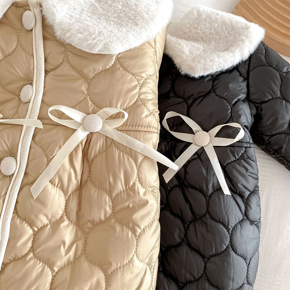 Onesies Áo Liền Quần Thêu Hoa Bằng Vải Lông Cừu Dày Giữ Ấm Mùa Đông Cho Bé Gái Sơ Sinh 1 Tuổi