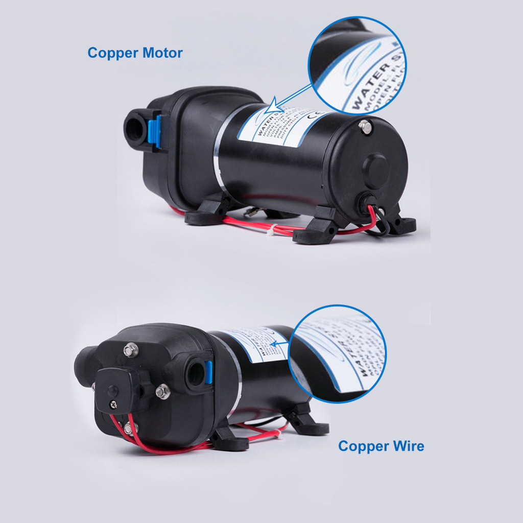 Máy Bơm Tăng Áp Màng Nước Tự Mồi Suất Cao Lưu Lượng Lớn 4.5GPM 12V Cho Gia Đình