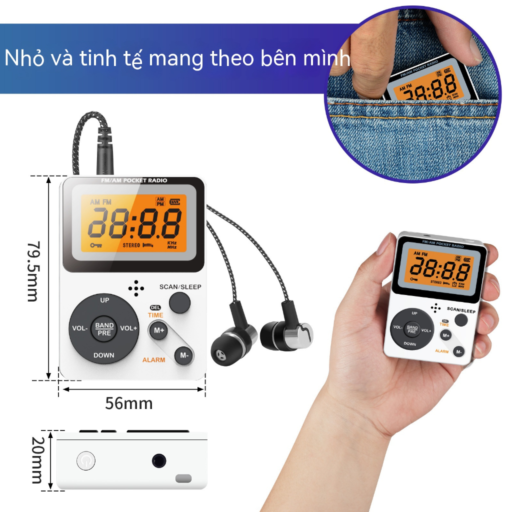 Radio fm / am Hai Băng Tần sixth Tiếng Anh Ngoài Trời Tiện Dụng