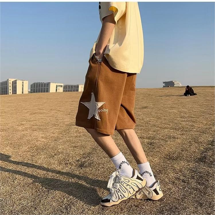 Quần Short Thể Thao Dáng Rộng Thoải Mái In Chữ Và Ngôi Sao Thời Trang Mùa Hè Hàng Mới Bán Chạy Dành Cho Bạn Nam