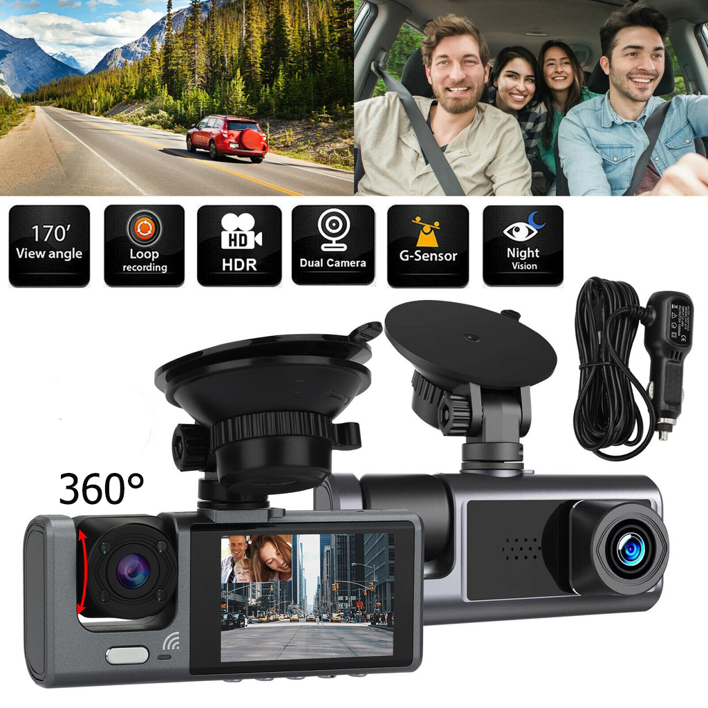 Máy Ghi Hình Lái Xe Ba Chiều HD 1080P Ba Chiều DVR Tầm Nhìn Ban Đêm