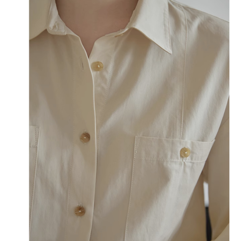 Áo Sơ Mi Dài Tay Dáng Rộng Phối Túi Phong Cách retro 67498