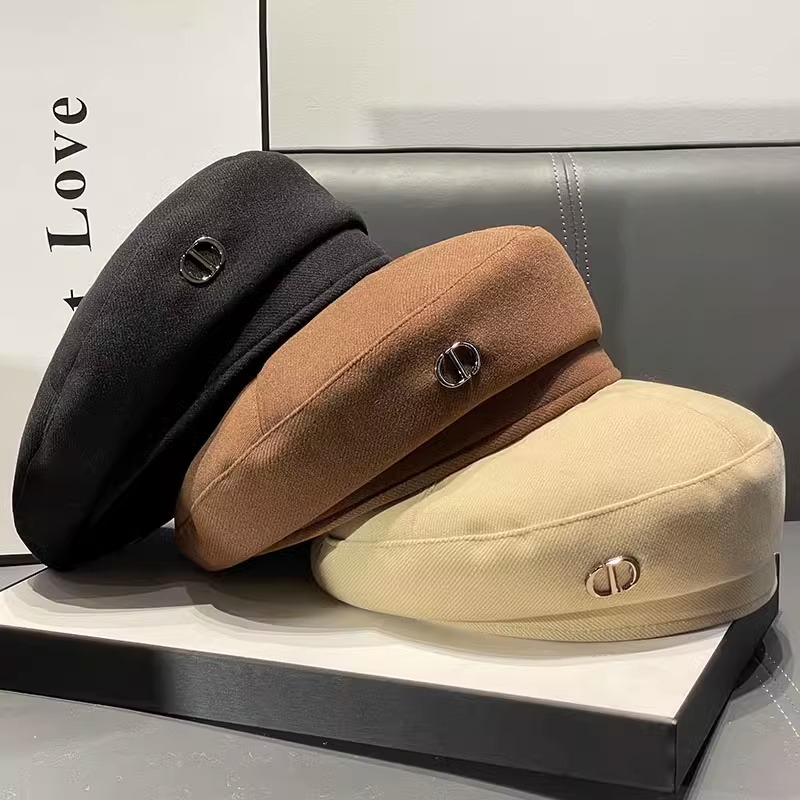 Mũ beret Len Màu Đen Phong Cách Hàn Quốc Thời Trang Thu Đông Dành Cho Nữ