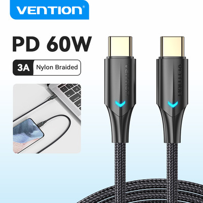 Cáp Sạc Nhanh Vention USB 2.0 C 3A Cho Điện Thoại Huawei Samsung