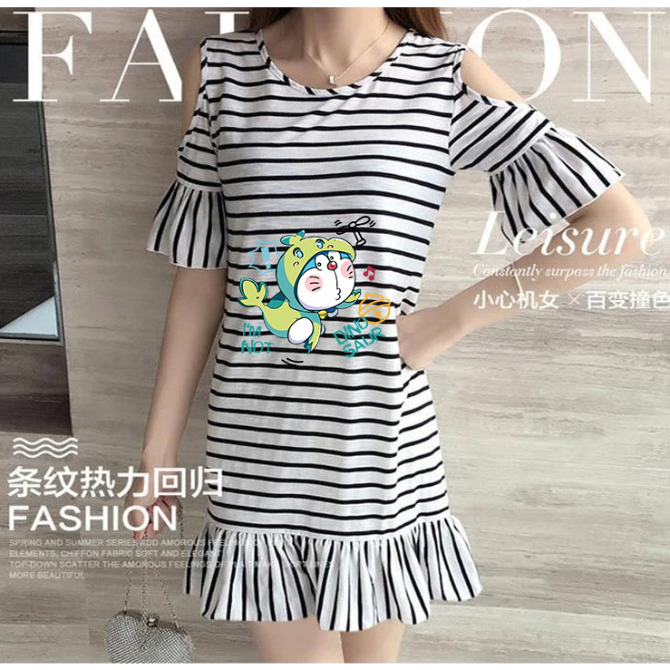 Áo Thun cotton Tay Ngắn Dáng Rộng In Hình doraemon Thời Trang Mùa Hè 2023 Cho Nữ