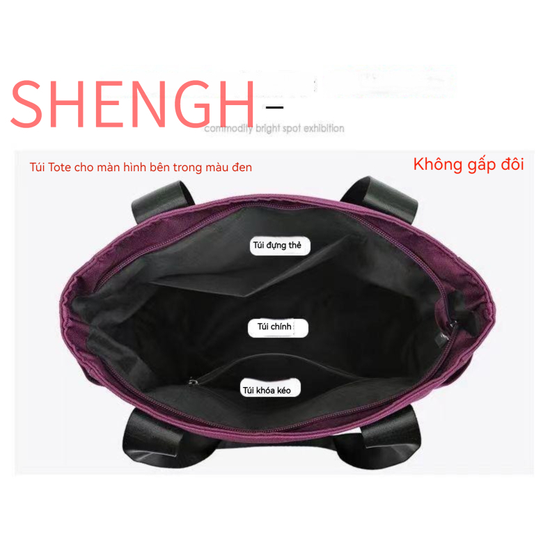 Túi Tote Vải Oxford Siêu Nhẹ Sức Chứa Lớn Thời Trang Cho Nữ