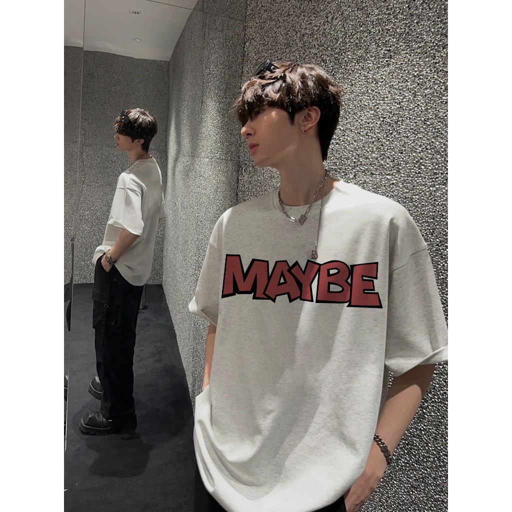 Áo Thun cotton Tay Ngắn Cổ Tròn Dáng Rộng In Hình Quả Lê Thời Trang hip hop