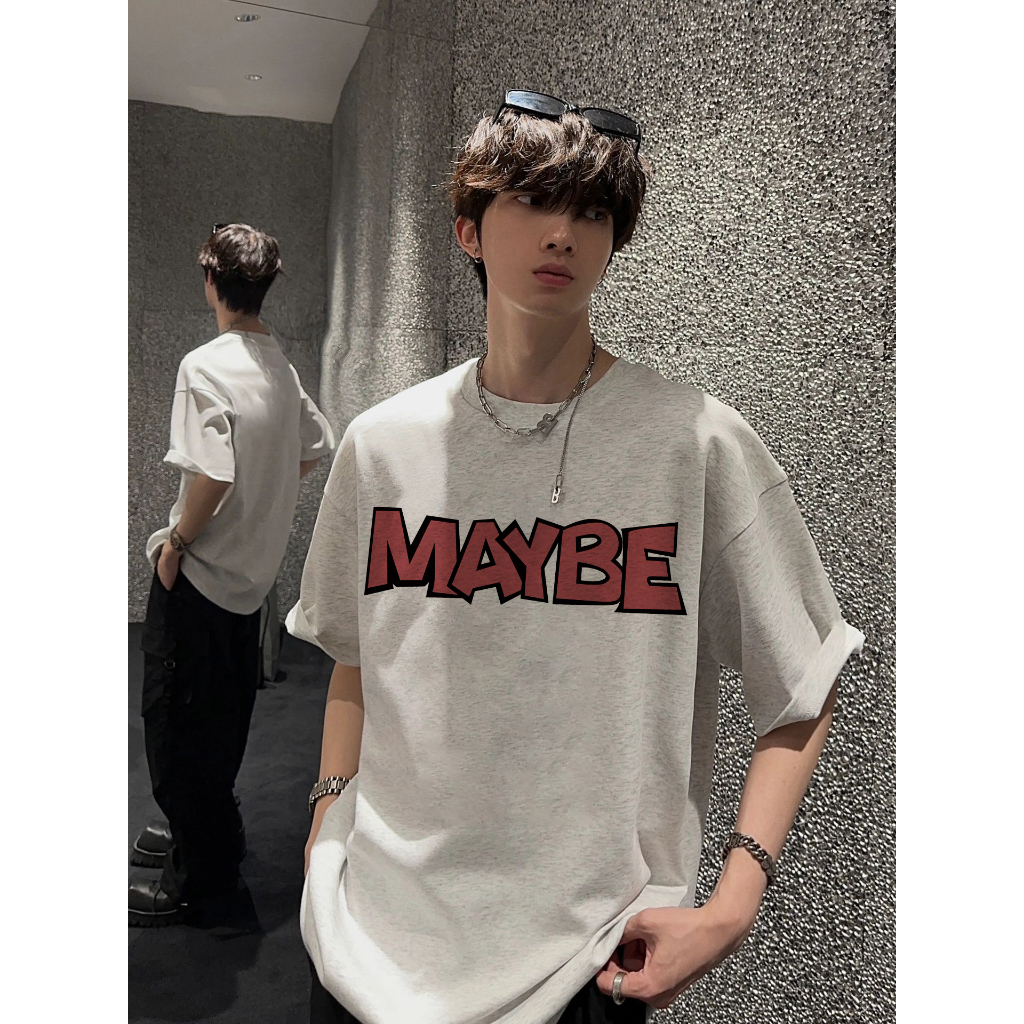 Áo Thun cotton Tay Ngắn Cổ Tròn Dáng Rộng In Hình Quả Lê Thời Trang hip hop