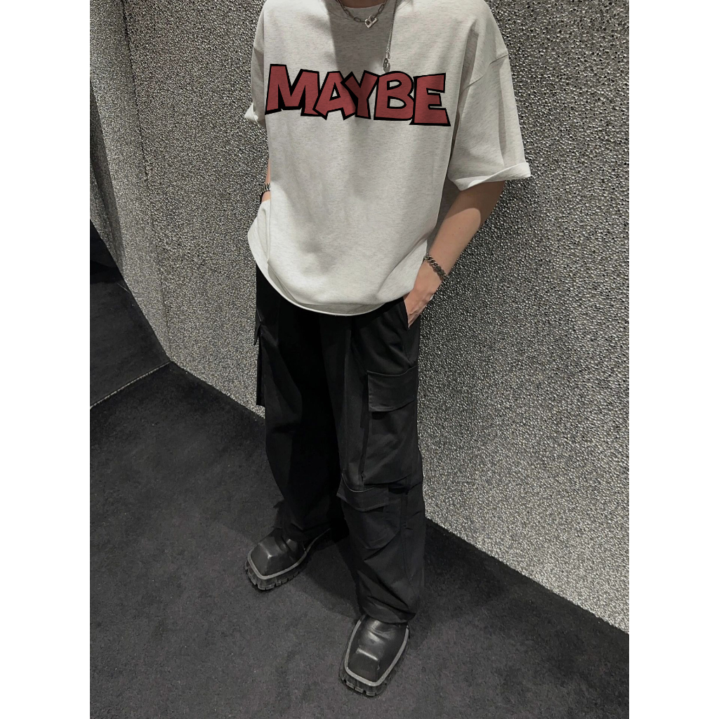 Áo Thun cotton Tay Ngắn Cổ Tròn Dáng Rộng In Hình Quả Lê Thời Trang hip hop