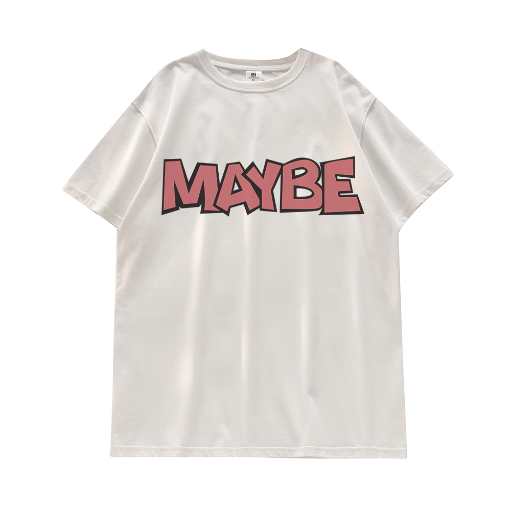 Áo Thun cotton Tay Ngắn Cổ Tròn Dáng Rộng In Hình Quả Lê Thời Trang hip hop