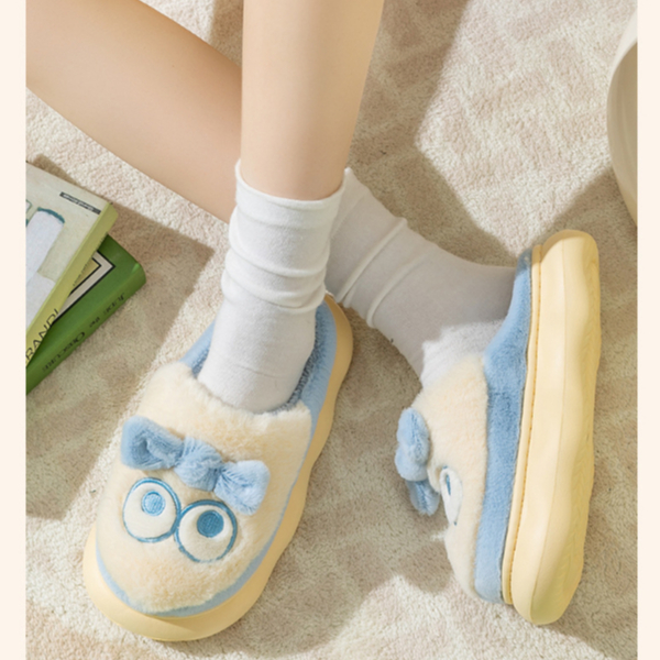 Dép Bông cotton Ấm Áp Đính Nơ Dễ Thương Thời Trang Thu Đông