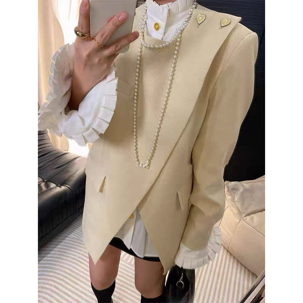 Áo Sơ Mi Phối Bèo Phong Cách hong kong Thời Trang Cho Nữ