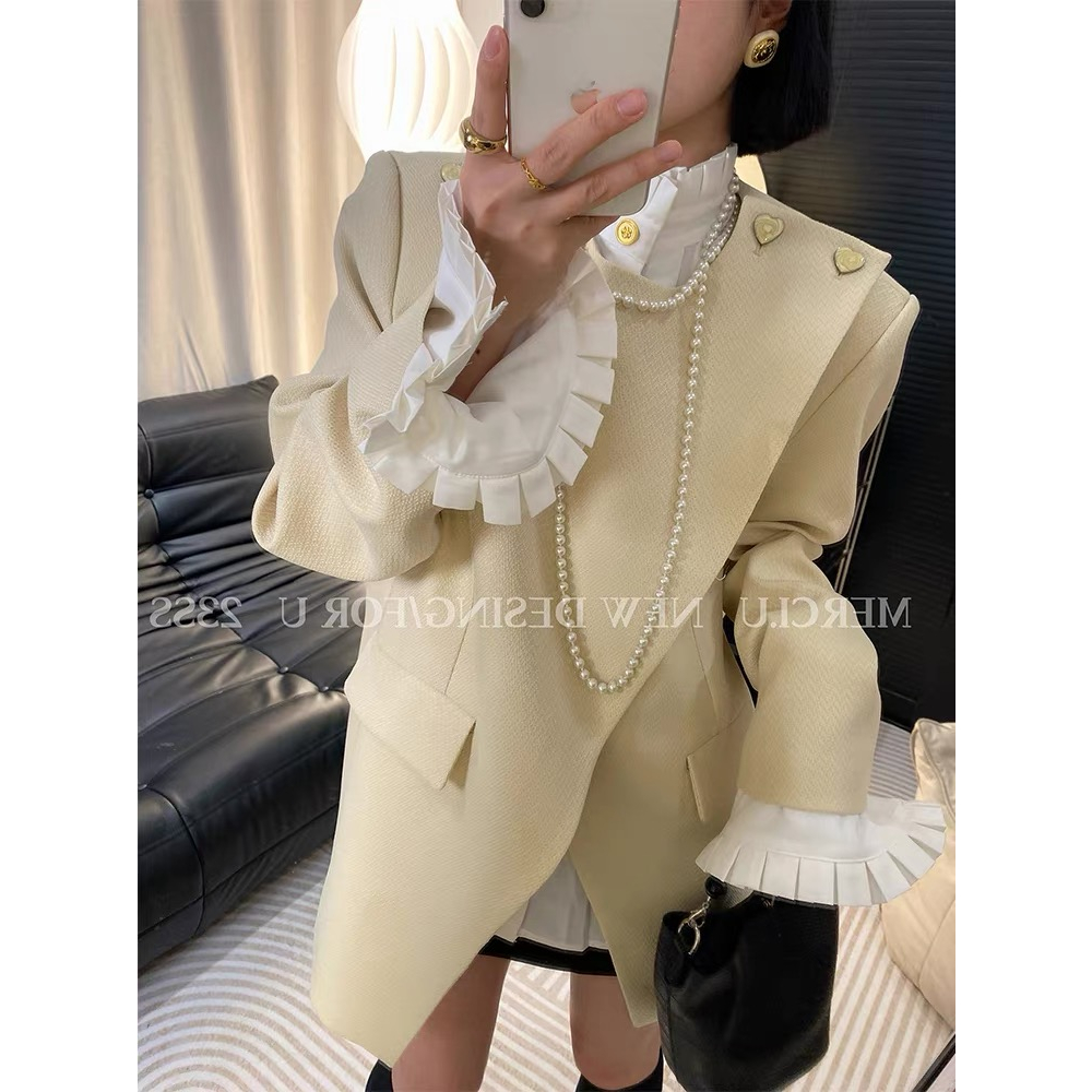 Áo Sơ Mi Phối Bèo Phong Cách hong kong Thời Trang Cho Nữ