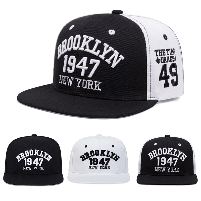 Mũ Lưỡi Trai Thêu Chữ brooklyn 1947 Phong Cách hip hop Thời Trang Chất Lượng Cao