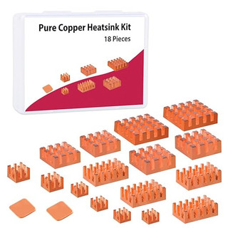 18 mực đồng nguyên chất 52pi 18 cái chịu nhiệt tương thích với raspberry pi 5 / pi 4b, cpu làm mát với băng keo dẫn nhiệt tương thích với raspberry pi 5 / raspberry pi 4