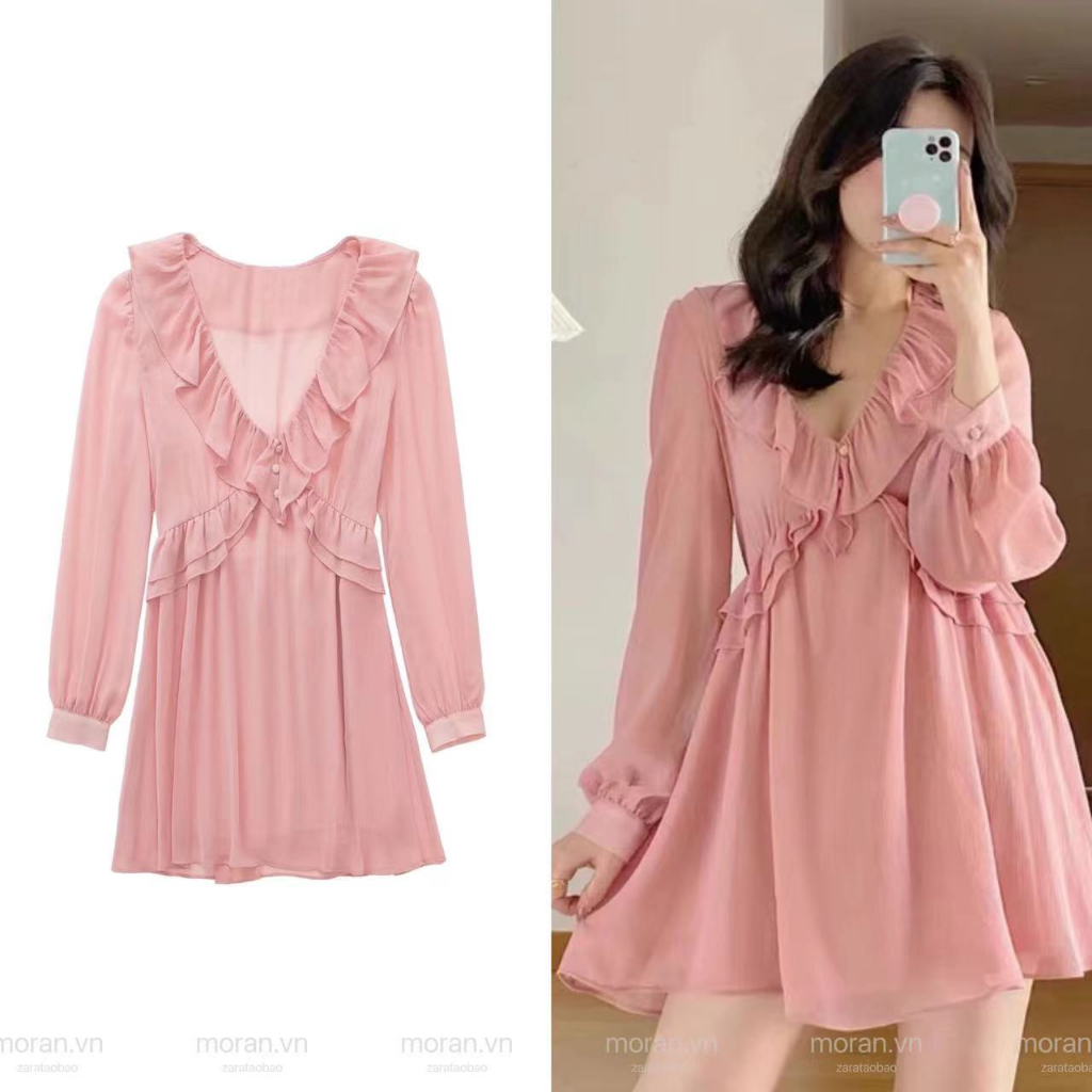 ZA Đầm Ngắn Hai Lớp ZR Cổ Chữ v Phong Cách Âu Mỹ Thời Trang Cho Nữ 2298086 633