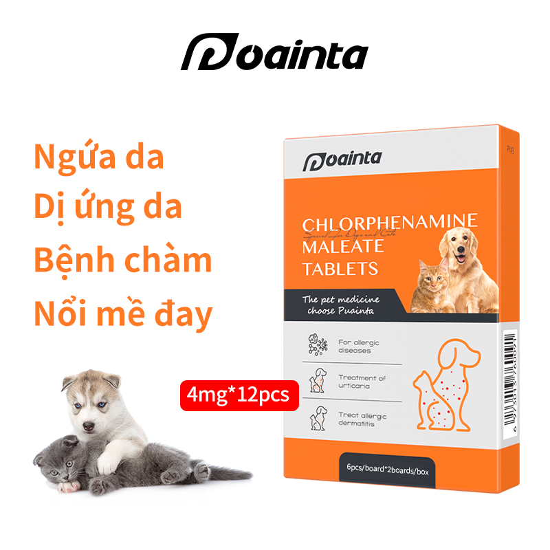 PUAINTA Túi Ngứa Chống Dị Ứng Cho Thú Cưng 4mg * 12 Cái