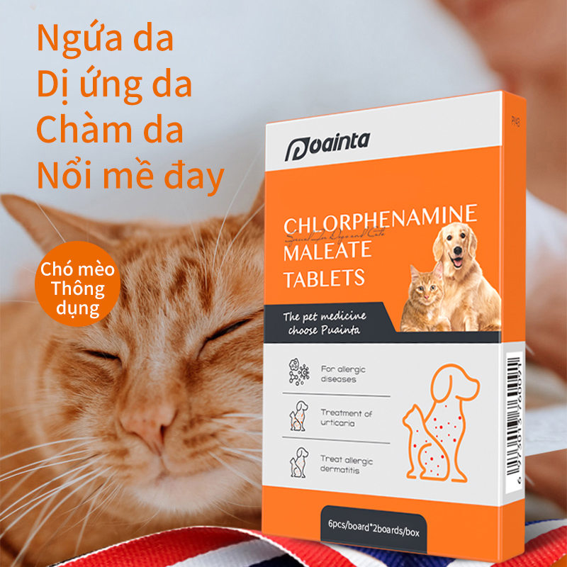 PUAINTA Túi Ngứa Chống Dị Ứng Cho Thú Cưng 4mg * 12 Cái