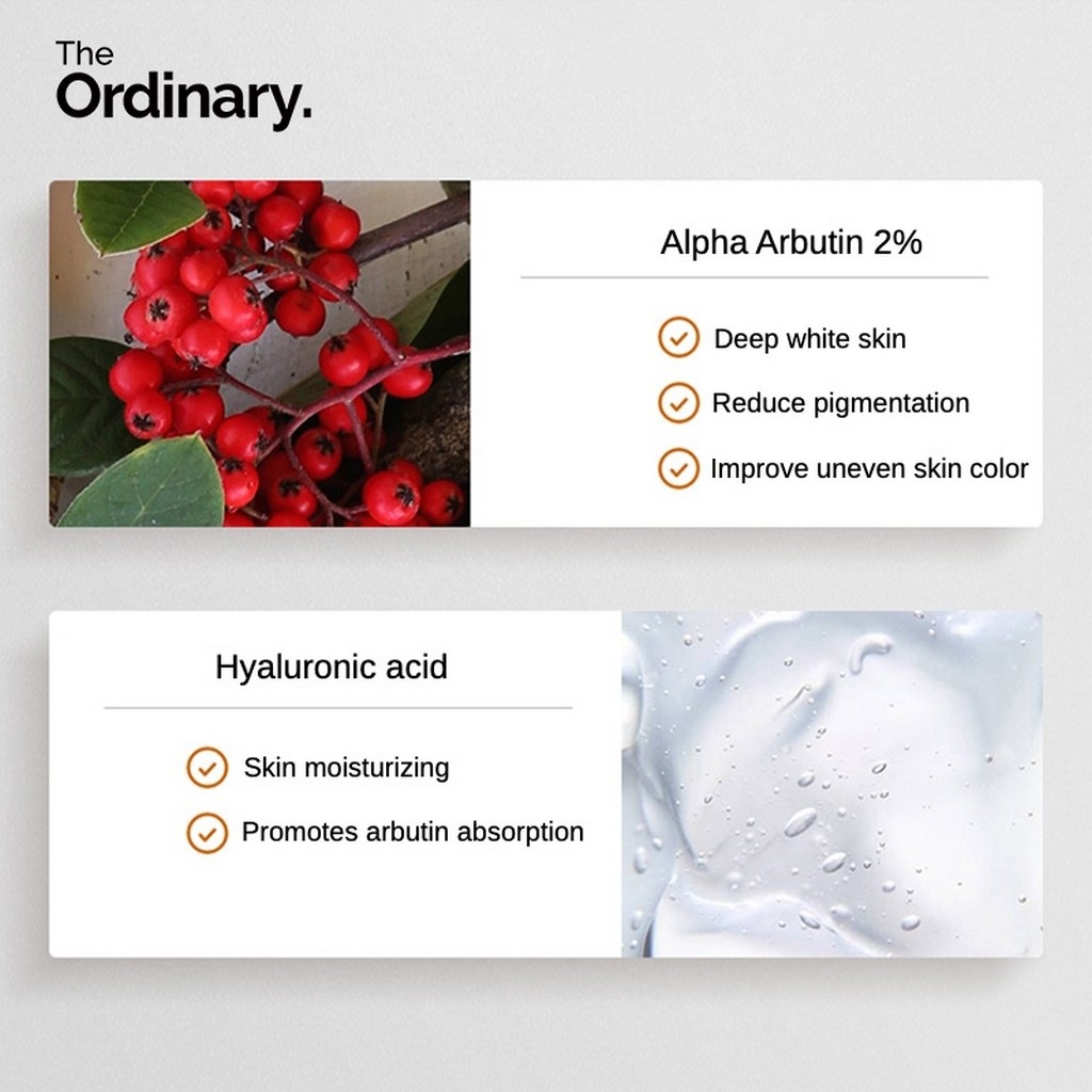 Tinh chất THE ORDINARY Alpha Arbutin 2% + HA chăm sóc da 30ml sáng da giảm thâm