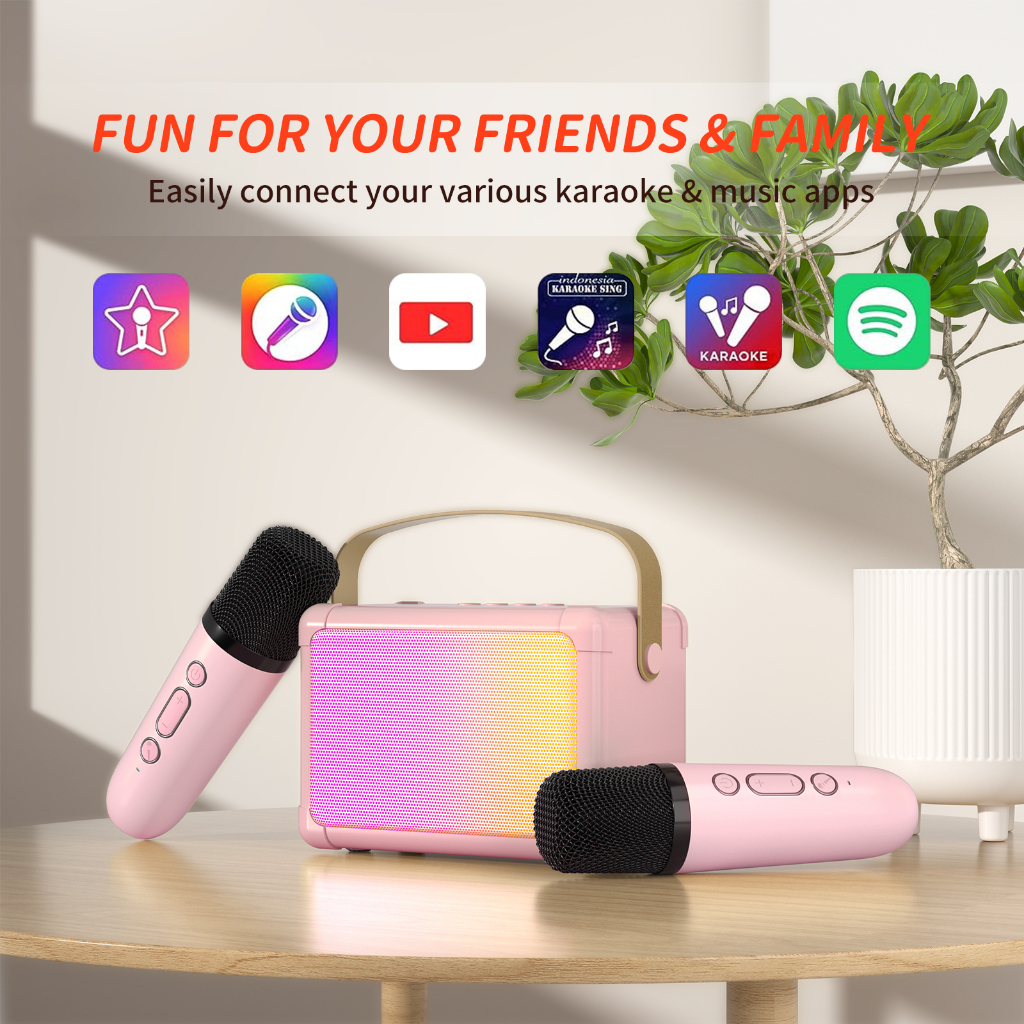 Micro MAONO STUDOTACK MKP200 RGB không dây kép với loa bluetooth không dây mini âm nổi 3D để hát karaoke/ tụ tập bạn bè