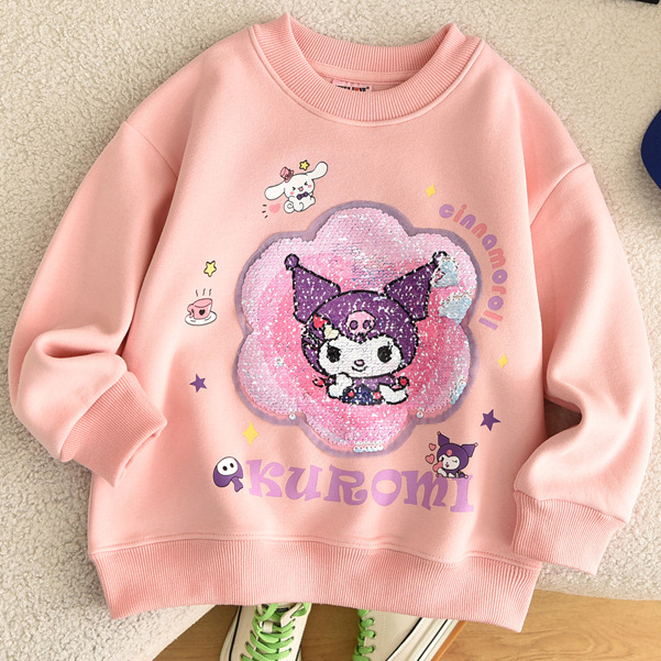 Áo Hoodie Tay Dài In Hình kuromi cinnamoroll Dễ Thương Cho Bé Gái