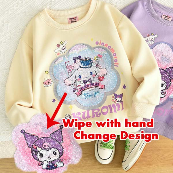 Áo Hoodie Tay Dài In Hình kuromi cinnamoroll Dễ Thương Cho Bé Gái