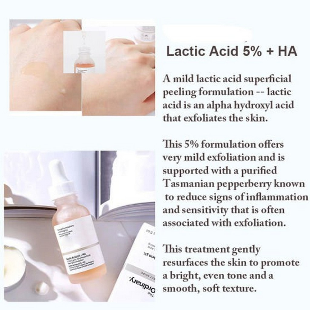 Tinh chất dưỡng da  The Ordinary Lactic Acid 5% + HA Tinh Chất Lactic Acid 30ml