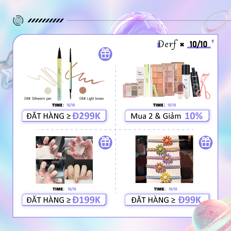 Bộ bút kẻ mắt + mascara DERF uốn cong làm dày lông mi kháng nước cao cấp