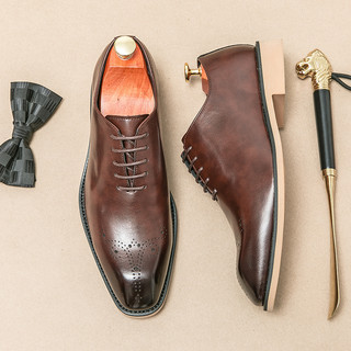 Giày oxfords Da Mềm Cột Dây Thoáng Khí Trang Trọng Thời Trang Cho Nam