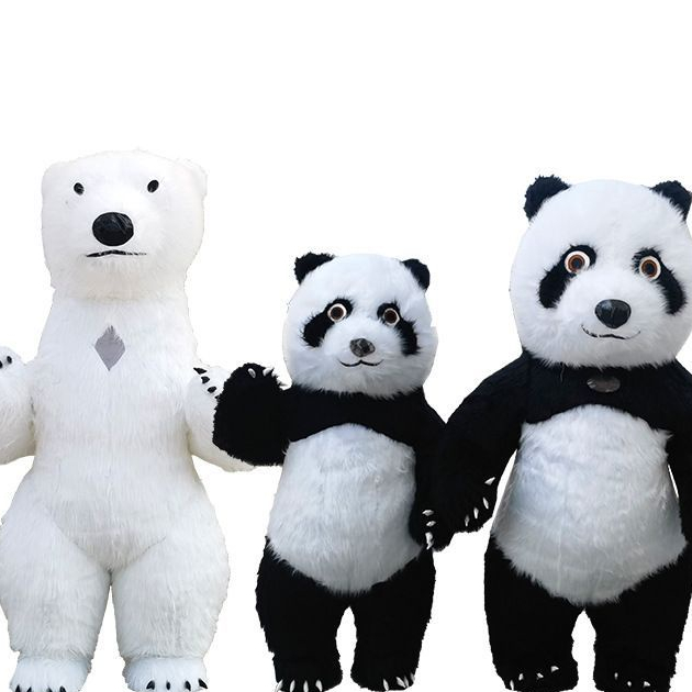 Sinransinya Trang Phục Bơm Hơi Hình Gấu Trúc Bắc Cực Khổng Lồ Cho Búp Bê