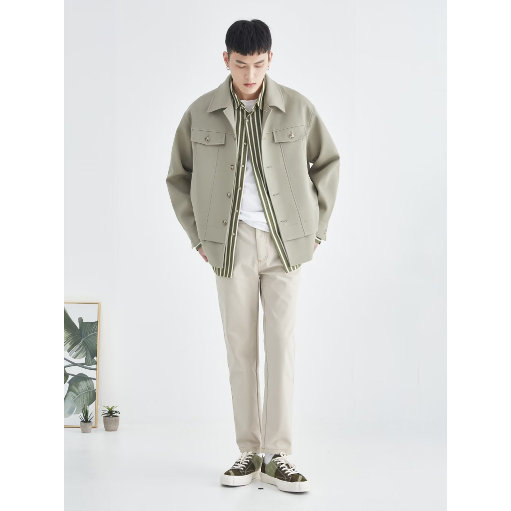 Áo Khoác Tay Dài Dáng Rộng Màu Trơn Phong Cách Hàn Quốc Thời Trang Cho Nam áo khoác nam đẹp simple jacket nam bigsize Fashion áo kiểu nam from rộng