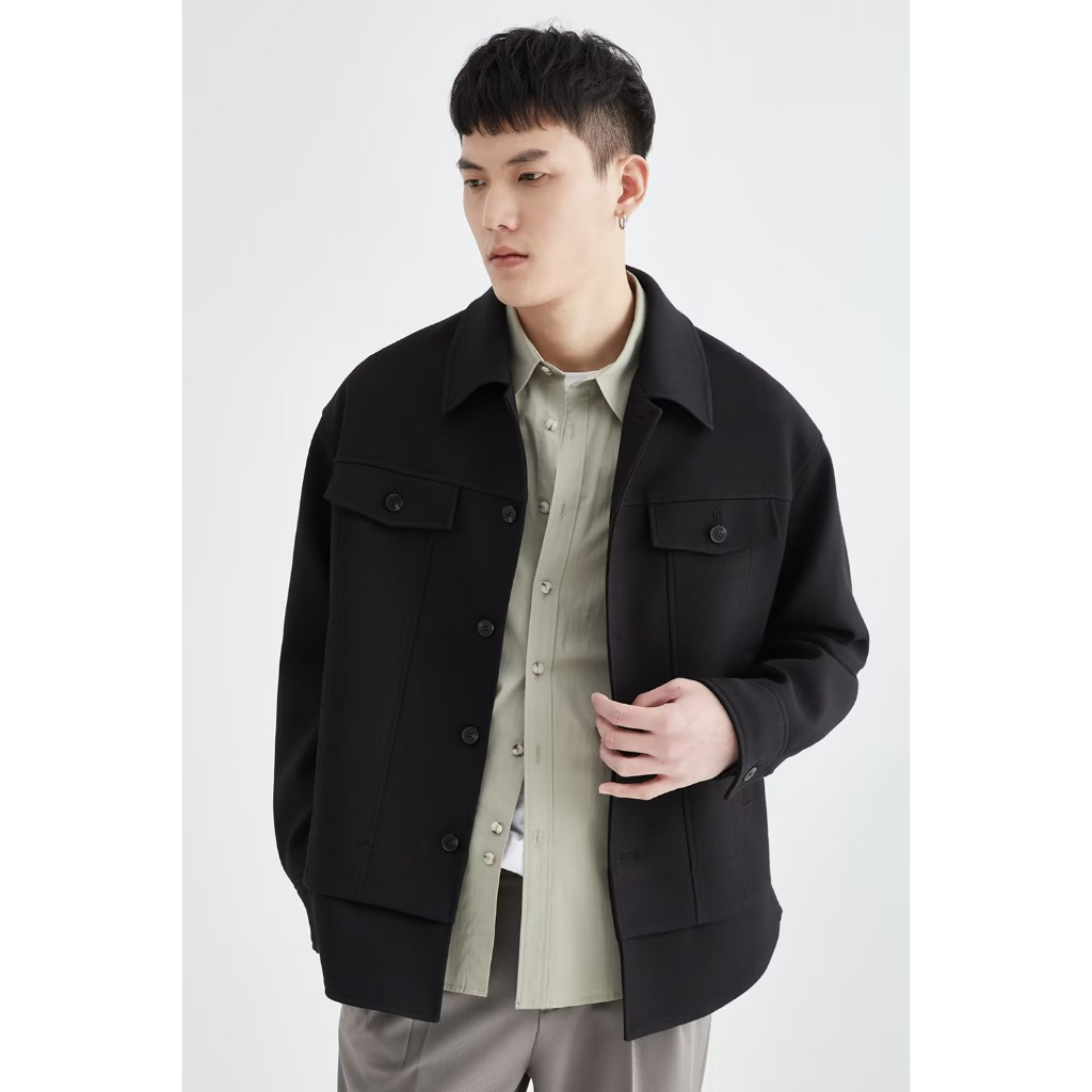 Áo Khoác Tay Dài Dáng Rộng Màu Trơn Phong Cách Hàn Quốc Thời Trang Cho Nam áo khoác nam đẹp simple jacket nam bigsize Fashion áo kiểu nam from rộng
