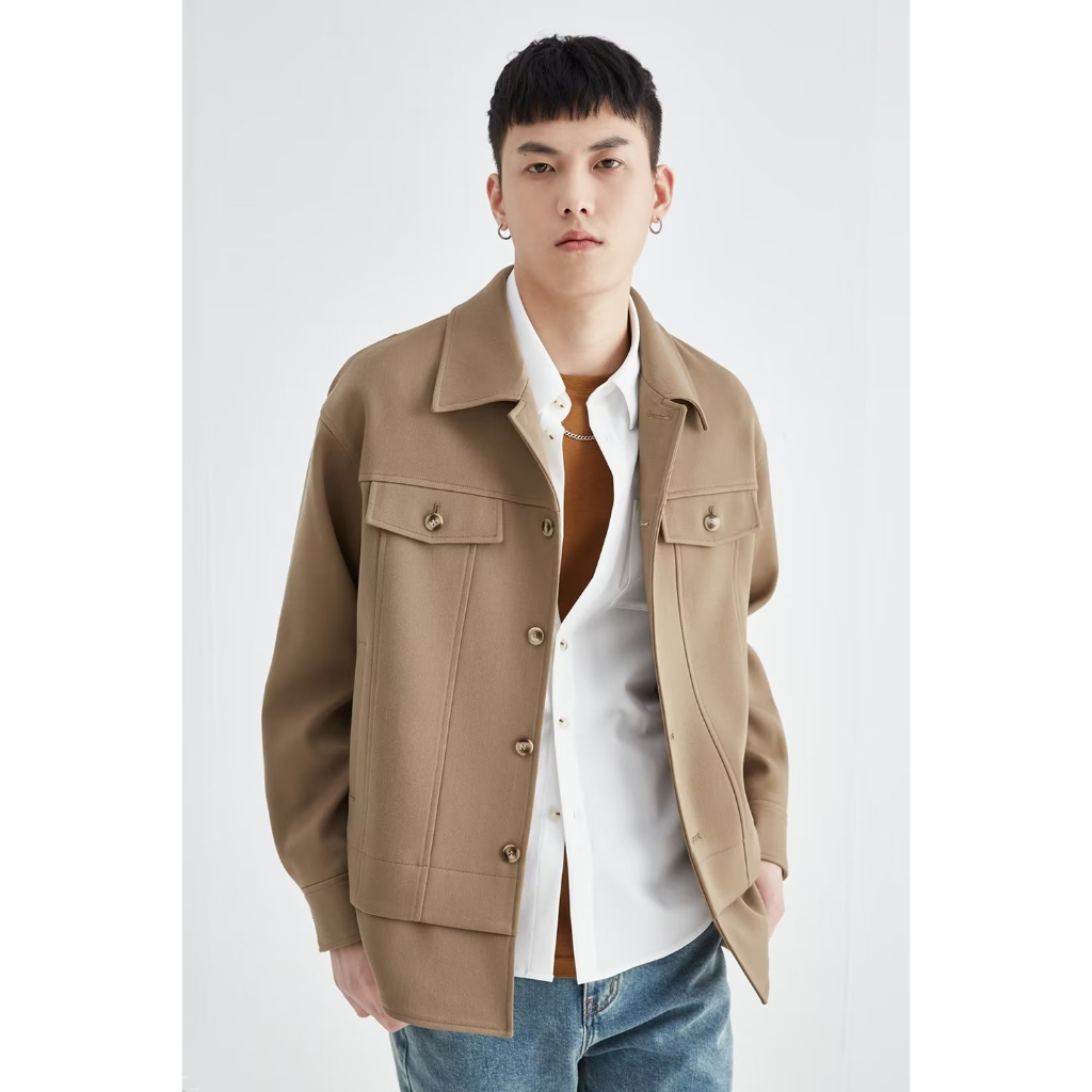 Áo Khoác Tay Dài Dáng Rộng Màu Trơn Phong Cách Hàn Quốc Thời Trang Cho Nam áo khoác nam đẹp simple jacket nam bigsize Fashion áo kiểu nam from rộng